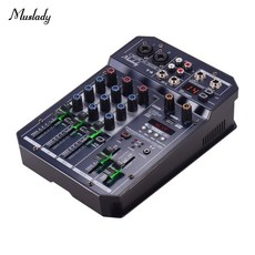 Muslady T4 4채널 오디오 믹서 USB 오디오 인터페이스(EU한국 플러그), I5739EU