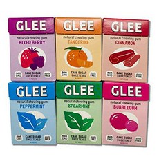 Glee All Natural Chewing Gum - Variety 12 Pack of Non GMO Project Veri, 상세내용참조