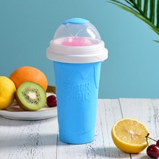 슬러시 메이커 슬러쉬 프로즌 아이스크림 대형 스무디 매직 만들기, 2_블루 프리스푼+컵브러시