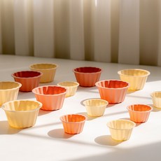 모모빈 실리콘 머핀틀 4종 빵틀 컵케이크 베이킹 도구, 테라코타 로즈 소 6입, 6개