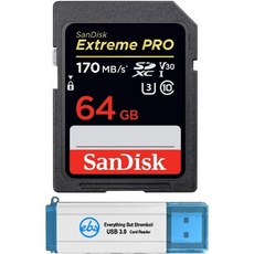 SanDisk 128GB SDXC SD Extreme Pro 메모리 카드 클래스 10 Sony CyberShot DSCRX100 VII RX100 VI VA 카메라SDDXX, 64GB, 64GB
