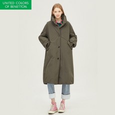 베네통 하이넥 니트 테잎 구스 야상 패딩 BAPD55261