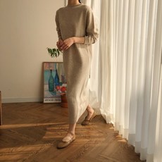 LUCY 루시 홀가먼트 캐시미어 울 니트 롱 원피스