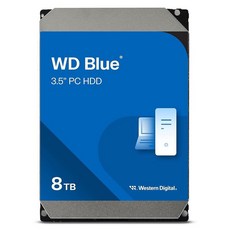 Western Digital 8TB WD 블루 PC 내장 하드 드라이브 HDD - 5640RPM SATA 6Gb/s 256MB 캐시 3.5인치 WD80EAAZ, 최신 세대, 2TB, 1개