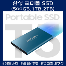 삼성전자 포터블 외장 SSD T5 MU-PA500B/WW, 500GB, 블루