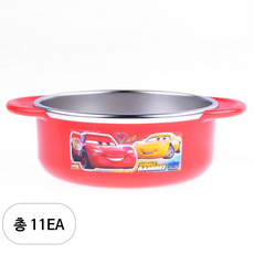 릴팡 카3 안전 핸들 논슬립 스텐대접, 레드, 11개