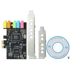 Kecheer 키처 사운드 카드 5.1 최신 PCI 사운드 블라스터(드라이버 CD가 있는 3d 스테레오 6 채널 5.1 cm, 상세 설명 참조0