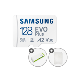 삼성전자 공식인증 정품 마이크로SD카드 EVO PLUS MB-MC128SA/KR + SD카드 케이스 및 이엘 연두 카드 리더기 USB2.0 2in1 - 삼성dslr