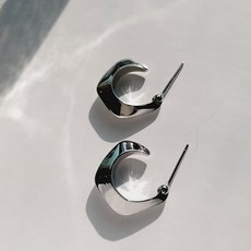 실버볼드링귀걸이