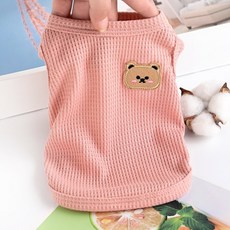 강아지 고양이 여름옷 애견 옷 쿨링 조끼 개 복장 치와와 의류 여아 코스튬 격자 무늬 서스펜더 스커트, 1개, Pink