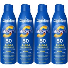 코퍼톤 Coppertone 쿠퍼톤 스포츠 선크림 선스프레이 SPF50 4in1 대용량 156g 4개