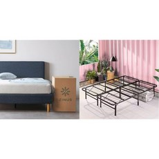 지누스 8인치 그린티 쿨 필 메모리 폼 매트리스 트윈 컴팩트 원더박스 포장 박스 안 CertiPURUS 인증, Mattress + 14" SmartBase®, Full