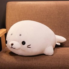 Q0112018 물범 물개인형 쿠션 60cm 안고자는 애착인형 사은품증정, 화이트