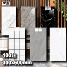 에이제이케이 붙이는 벽지 접착식 데코 타일 폼블럭 대리석 타일시트지 300x600mm, 비앙코 화이트, 100개