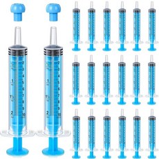 트렐라코 20팩 액체용 플라스틱 주사기 10ml 바늘색 측정용 없는 경구용 조제 도구 반려동물 수유용 주사기핑크색 개별 밀봉, Blue