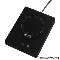 200W 컵 히터 머그 워머 ℃ 핫 티 메이커 코스터 5 단 온도 커피 밀크 패드, 1) Black-220V US Plug