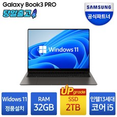 삼성전자 갤럭시북3 프로 NT960XFT-A51A 13세대 16, 그라파이트, 코어i5, 2TB, 32GB, WIN11