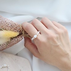 비즈 하트포인트 반지