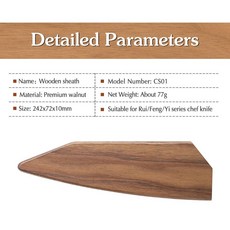 프리미엄 호두 나무 칼집 칼 칼에 적합, 7.Wooden Sheath CS01, 1개