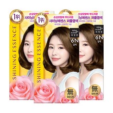 미쟝센 샤이닝 에센스 새치전용 염색제, 6N 갈색, 3개