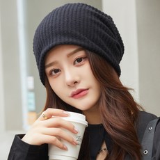 톡톡창고 루즈핏 멀티 비니 골지 롱비니 두건 빅사이즈 대두 모자 주름
