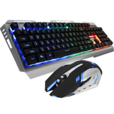 COX 멤브레인 실버 알루미늄 게이밍 유선 키보드 + 마우스세트, 13세트