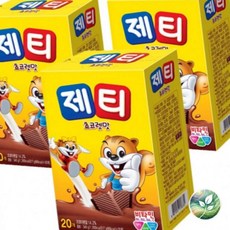 60T 초코렛맛 제티 20개x3개 딸기 코코아 초콜렛, 340g