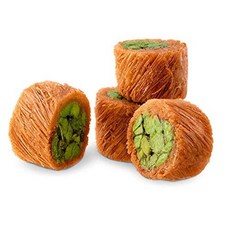 [과자] 피스타치오 바클라바 마브루메(Baklawa)| 15피스(9 Oz)| 고메 오리엔탈 디저트 파쇄 전통 중동/아랍어 퓨스티클리 바클라바 페이스트리 우아한 기프트 박스의 가벼, 1set, 1set