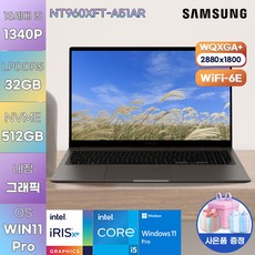 삼성전자 WIN11 갤럭시북3 프로 NT960XFT-A51AR 최신형 삼성노트북 가성비 고성능 노트북, WIN11 Pro, 32GB, 512GB, 코어i5, 그라파이트