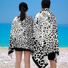 비치타올 1+1 대형 특대형 커플형세트2p 다용도 비치타월 물놀이용품, 푸른눈재규어SET