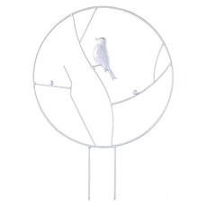 원예 등반 프레임 식물 스탠드 화분 지지대 작은 새 모양의 철제 프레임 식물 삽입 기둥, 새 * 30*40.5cm * 흰색, 1개