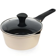 키친아트 인덕션 국산 모던베이지 IH 프리미엄 쿡웨어 편수 냄비, 18cm, 베이지, 1개