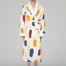 샤워가운 호텔 로브 사계절 목욕가운 겨울 극세사 수면 잠옷 로브, 몬드리안_Large, 1개