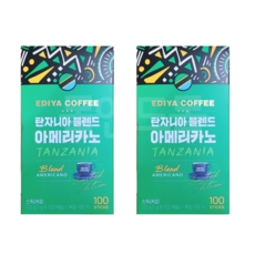 이디야 탄자니아 블렌드 아메리카노, 2개, 100개입, 1g