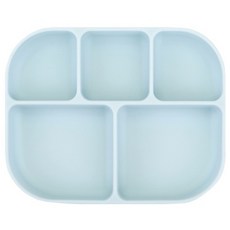 Dailylike Bonbon 幼兒矽膠吸盤餐盤, 寬224 x 長180 x 高43mm, 02 天空藍, 1個