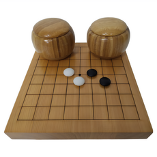 3CM新榧實木 9路小棋墩 楠竹小棋罐 圍棋 棋盤 禮品, 棋墩+小棋罐