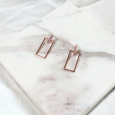실버사각링귀걸이