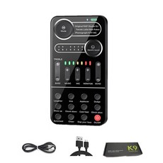 K9 라이브 사운드 카드 오디오 외부 마이크로 USB 헤드셋 마이크 모바일 폰 컴퓨터 PC 용 방송, 한개옵션0, 1개