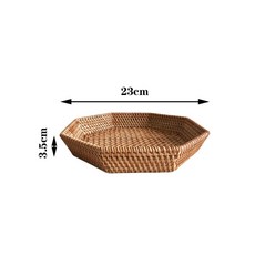 과일 바구니 등나무 넝쿨 광주리 주방 테이블 작은 바구니, 그물바닥다변과반작은지름23높이3.5cm