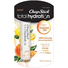 Chapstick Total Hydration Essential Oils Lip Balm Happy Orange & Lemon 0.12 Oz, 단일상품, 단일상품