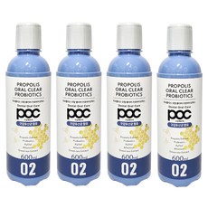 POC Pro 오랄클리어 프로폴리스 프로바이오틱스 찌꺼기 천연성분 가글, 600ml, 4개