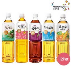 기타 [웅진식품] 차음료 1.5L x 12입 / 결명자차 헛개차 옥수수수염차 하늘보리 외, 12개