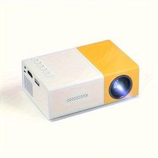 미니 휴대용 LED 프로젝터 크리스털 클리어 1080P 야외 영화 USB 원격 스마트 장치 및 TV Sti 호환, [01] Yellow And White