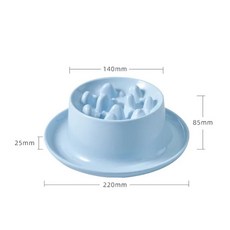 전복 방지 멜라민 슬로우 대야 그릇 목 보호 먹이 애완 동물 밥, 2.파란, 1개