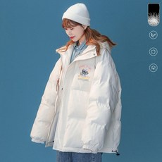 케이프코트 여성 망토 더플 반코트 XJ 오리 다운 재킷 소녀 겨울 옷 중학생 느슨한 두꺼운 만화면 패딩 겉옷