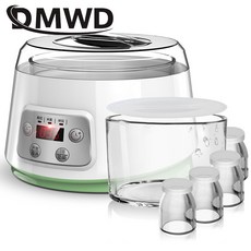 DMWD 미니 전기 요구르트 메이커 자동 레벤 효소 발효기 세라믹 컵 나토 쌀 와인, 02 With cups, With cups
