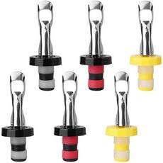자동 측정 병 푸어러 플라스틱 와인 빠른 위스키 액체 양주 칵테일 디펜서, 5. 6pcs Wine Stopper, 1개