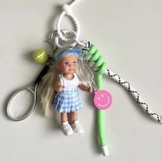[항공배송]최화정바비키링 USA 첼시인형키홀더 테니스키링 바비인형키링 백참 커스텀