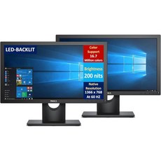 게이밍 모니터 외 제품 등 세로모니터 게이밍모니터화이트 게이밍모니터32인치 델 E1916HV LCD 19 TN1366x768 60Hz 리프레시 레이트 VGA 하드 코팅 3H 디, 2-Pack