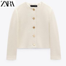 자라 트위드 자켓 화이트 zara